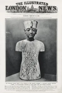1923 Prints: Wooden portrait dummy of Tutankhamun