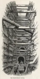 Engraving Prints: Work on the Fleet Street Sewer, London, 1845