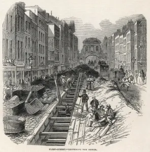 Works Prints: Work on the Fleet Street Sewer, London, 1845