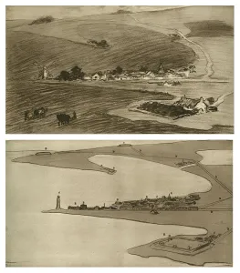 Landscape Prints: World War I spy drawing