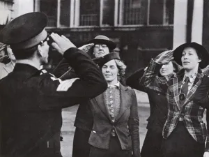 May17 Prints: Wrens learning to salute, 1940