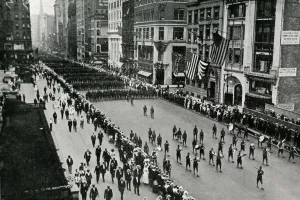 Flag Prints: WW1 - American troops parade in New York