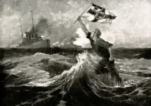 Flag Prints: WW1 - Battle of Falkland - Heroic German on S. M. S. Leipzig