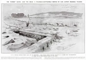 German Prints: WW1 - The ?Buried? Quick; and the Dead - battlefield sketch