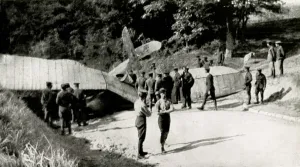 Surrounding Prints: WW1 - Crashed British Aircraft