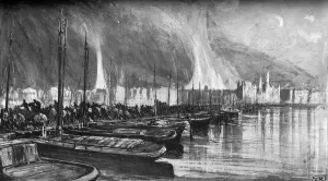 Spire Prints: WW1 - The Exodus from Antwerp, Belgium over bridge of barges