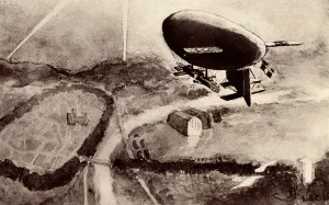 Bomb Prints: WW1 - French airship returning from action