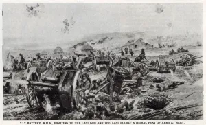 Bravery Prints: WW1- L Battery in action at Nery