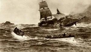 Merchant Prints: WW1 - Sinking Svionia the merchantman - Baltics Sea, 1915