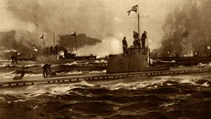 Germans Prints: WW1 - U-Boats attack, Varna in Bulgaria, 27th October 1915