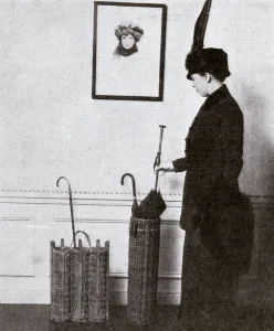 German Prints: WW1 wicker shell cases recycled as umbrella stands, 1915