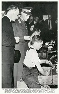 Feeding Prints: WW2 - Home Front - King George VI meets a young boy munition worker (15 year-old Leonard