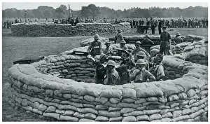 Park Prints: WWII September 1939 Circular sandbag redoubt in London park
