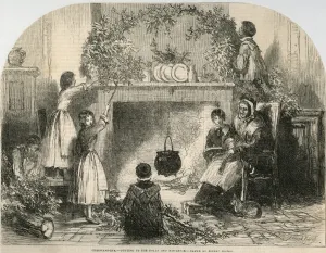 Customs Prints: Xmas Decorating / 1855