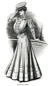 Neckline Prints: Yachting costume 1906