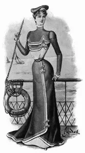 Buttons Prints: Yachting costume of blue serge