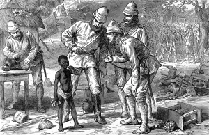 Central Prints: A young boy with British officers in Kumasi, 1874