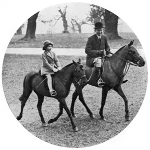 Ponies Prints: The young Princess Elizabeth riding