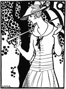 Parasols Prints: Young woman with parasol