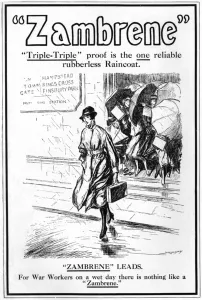 Jobs Prints: Zambrene raincoat advertisement, WW1