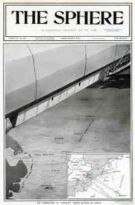 Routes Prints: Zeppelin airship flights by night, by G. H. Davis