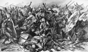 July Prints: Zulu war. At Bay. The Battle of Isandula (Isandhlwana), Janua