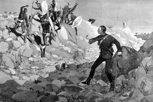 Prince Prints: Zulu war. At Bay! The French Prince Imperial attacked by Z