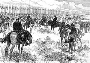 July Prints: The Zulu war. General Newdigate addressing the lancers befor