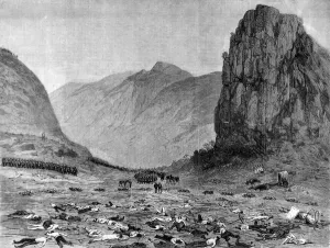 July Prints: The Zulu war. Lord Chelmsfords retreat from Isandhlwana
