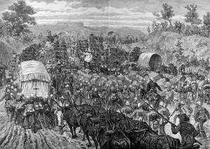 July Prints: The Zulu war. The military evacuation of Zululand, a block o