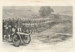 Army Prints: Zulu War, the naval brigade landed from HMS Active