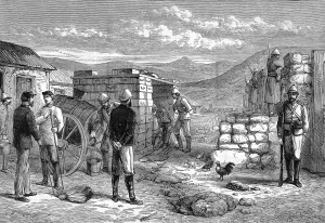 July Prints: Zulu war sketches by our special artist. Scene in the New Fo